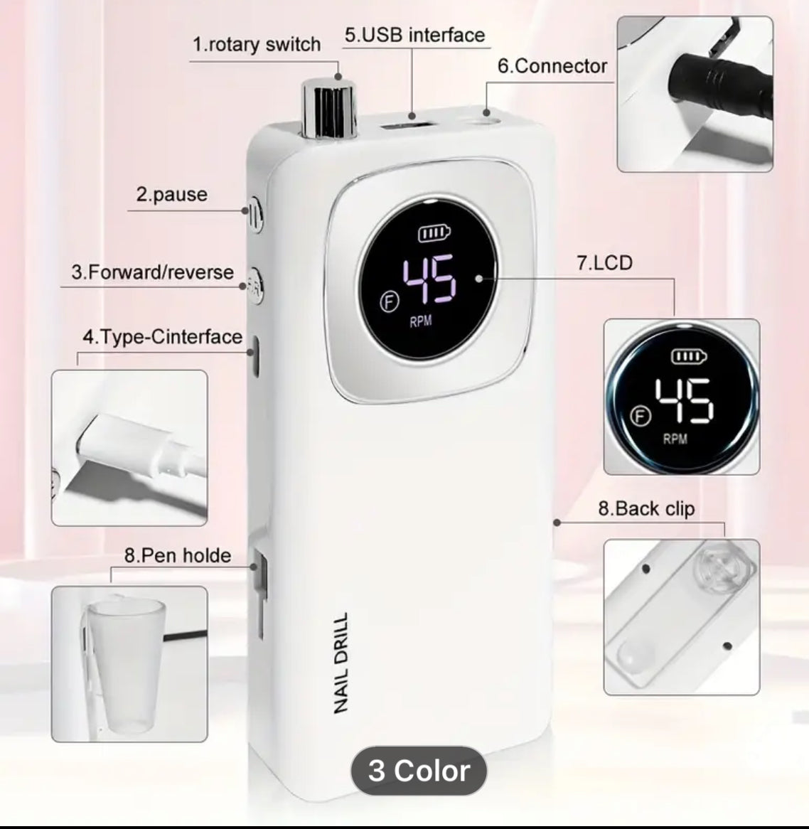 Nail Drill Rechargeable